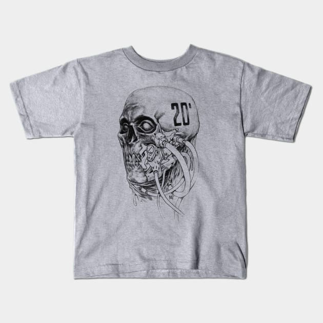 Cyberpunk Skull Kids T-Shirt by FUELSTAINS